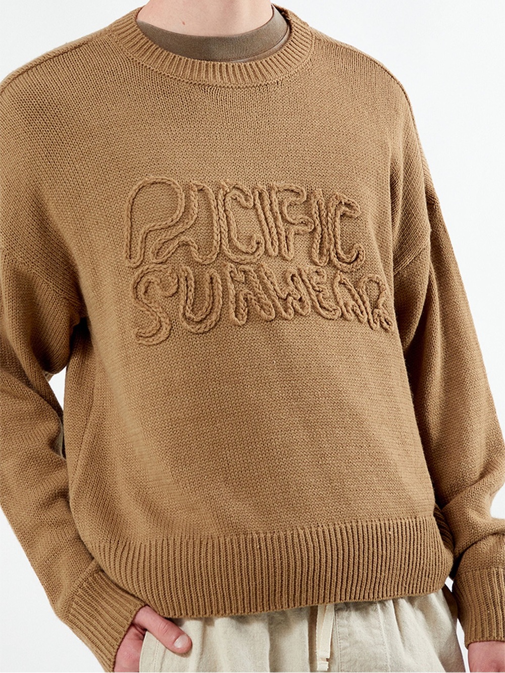 PACSUN Men’s Pacific Sunwear Knit Sweater in Tan - M
